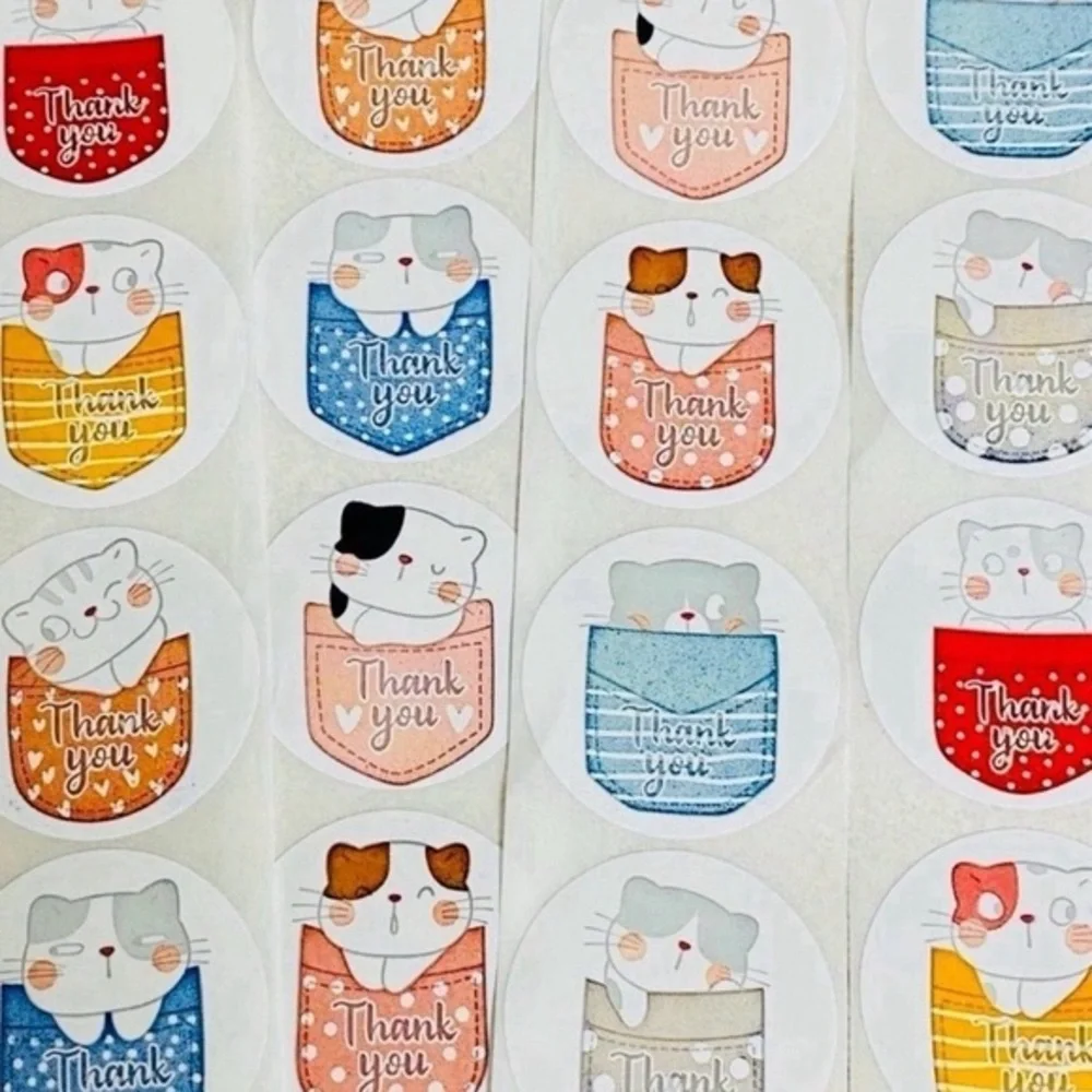 40 Small Thank You Stickers! (Quarter size)